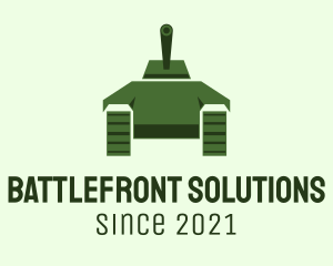 Warfare - Green Military Tank logo design