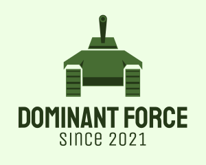 Green Military Tank  logo design