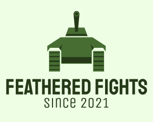 Green Military Tank  logo design