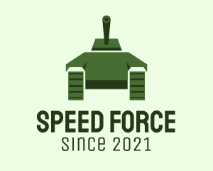 Green Military Tank  logo design