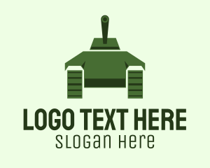 Green Military Tank  Logo