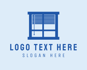 Venetian Blinds - Blue Window Blinds logo design