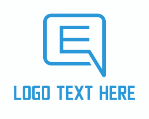 Forum - Message Bubble Letter E logo design