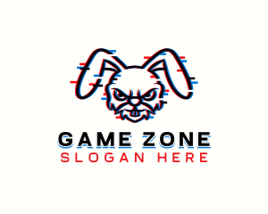 Gaming Glitch Bunny logo design