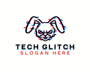 Glitch - Gaming Glitch Bunny logo design