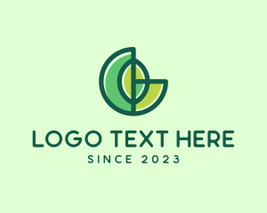 Round - Abstract Eco Leaf logo design