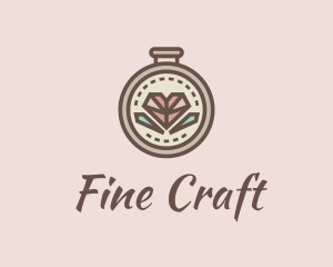 Cute Heart Embroidery logo design