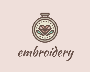 Cute Heart Embroidery logo design