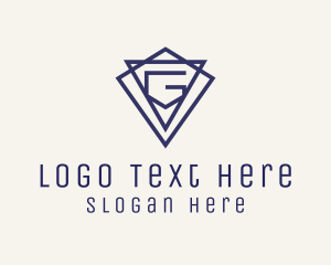 Geometric - Blue Letter G Jewelry logo design