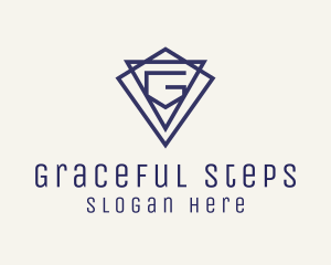 Blue Letter G Jewelry logo design