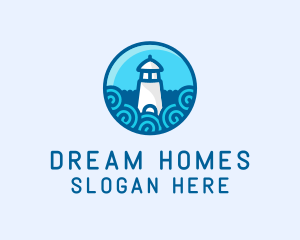 Marine - Coastal Marine Lighthouse logo design