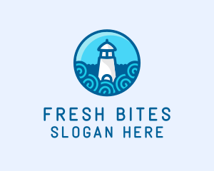 Round - Coastal Marine Lighthouse logo design