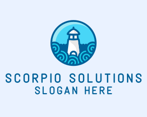 Coastal Marine Lighthouse logo design