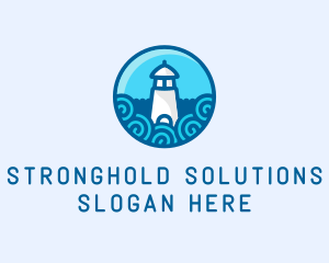 Fortress - Coastal Marine Lighthouse logo design