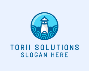 Coastal Marine Lighthouse logo design