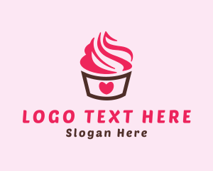 Ice Cream - Sweet Heart Cupcake logo design