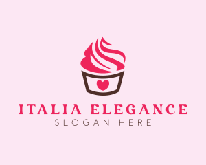 Italy - Sweet Heart Cupcake logo design