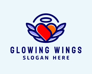 Halo Heart Wings logo design