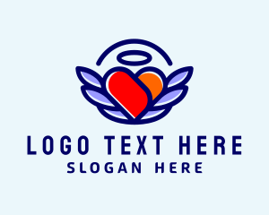 Heart - Halo Heart Wings logo design