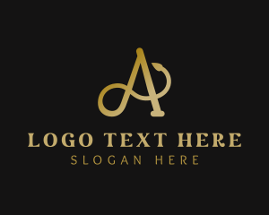 Adult - Golden Tail Letter A logo design