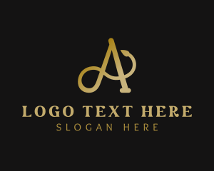 Tail - Golden Tail Letter A logo design