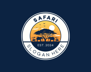 Wild Safari Elephant logo design