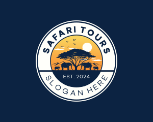 Wild Safari Elephant logo design