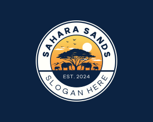 Sahara - Wild Safari Elephant logo design