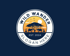 Wild Safari Elephant logo design