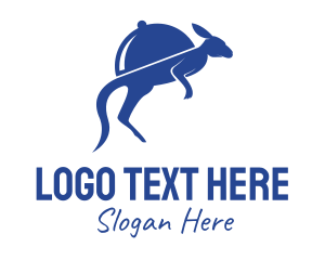 Animal - Blue Cloche Kangaroo logo design