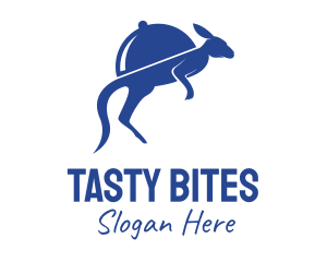 Cater - Blue Cloche Kangaroo logo design