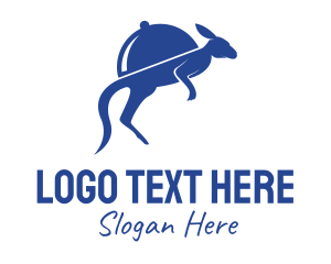 Tray - Blue Cloche Kangaroo logo design