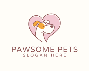 Heart Pet Dog logo design