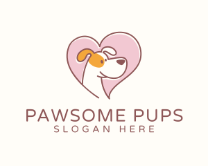 Heart Pet Dog logo design