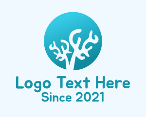 Aquarium - Coral Reef Silhouette logo design