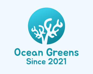 Seaweed - Coral Reef Silhouette logo design