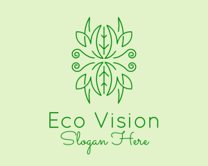 Green Ornament Plant logo design