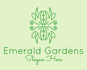 Green Ornament Plant logo design