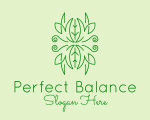 Symmetry - Green Ornament Plant logo design