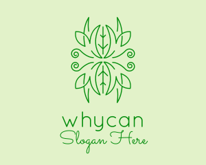Symmetry - Green Ornament Plant logo design