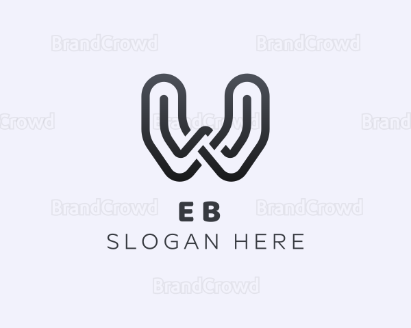 Bold Curved Letter W Logo