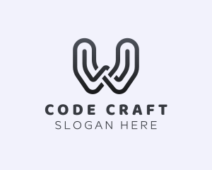 Coding - Bold Curved Letter W logo design