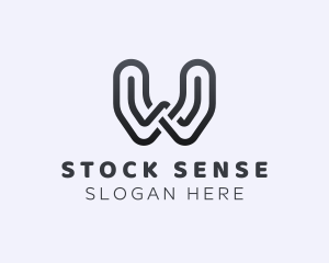 Stocks - Bold Curved Letter W logo design