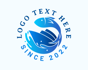 Fishing Vessel - Ocean Fisherman Boat logo design