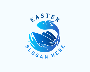 Ocean Fisherman Boat Logo