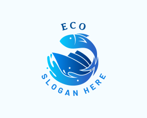 Ocean Fisherman Boat Logo
