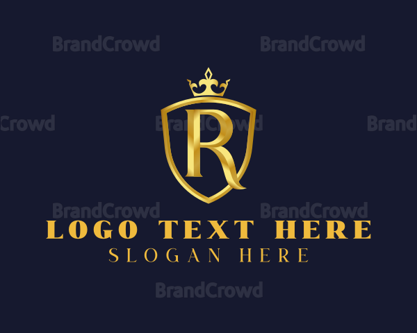 Shield Crown Letter R Logo