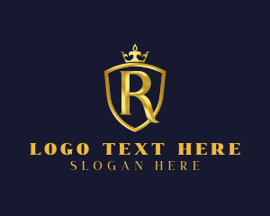 Formal - Shield Crown Letter R logo design