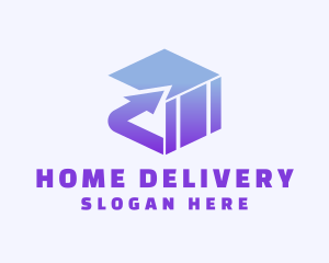 Logistics Arrow Box logo design