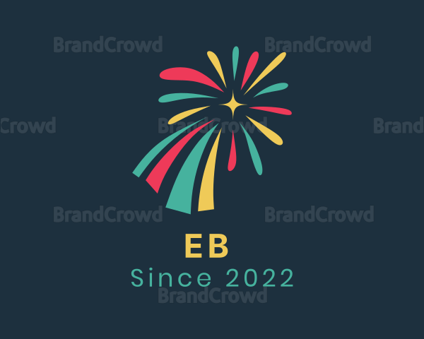 Colorful Fireworks Burst Logo
